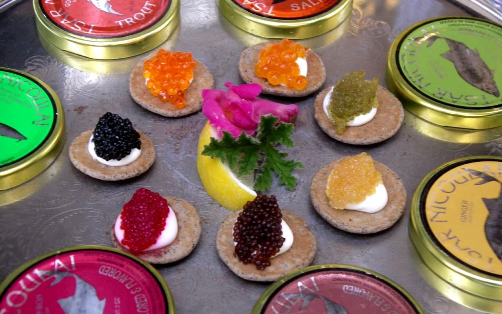 Farben und Größen von Kaviar