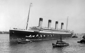 Die Titanic beim Auslaufen